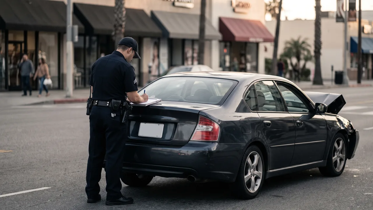 Un crucero de Huntington Park donde la policía de la ciudad responde a los choques